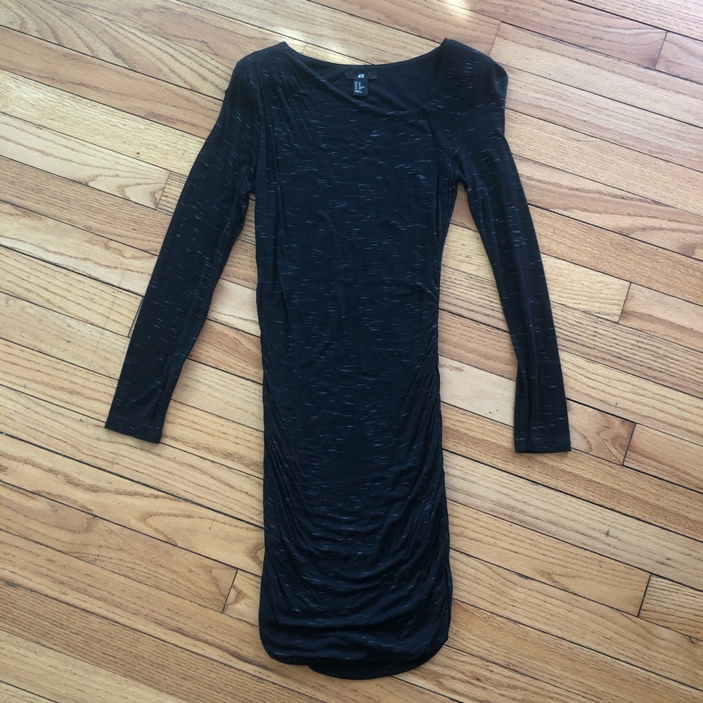 Asymmetrical Neckline H&M Black Dress